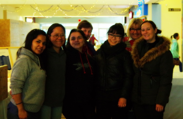 Jane Drew (right) with ISIP Fort St. John staff and volunteers.
